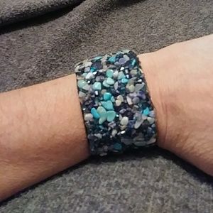 Large stoned EXPRESS cuff bracelet